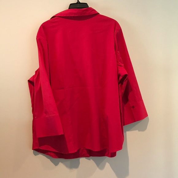 Dress Barn Red Seamed Button Up Blouse 18/20 2X - Picture 5 of 5